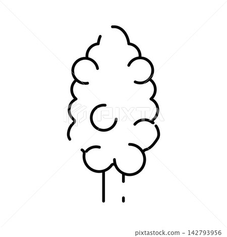 Simple line art drawing depicting a leafy tree Simple line art drawing depicting a leafy tree 142793956