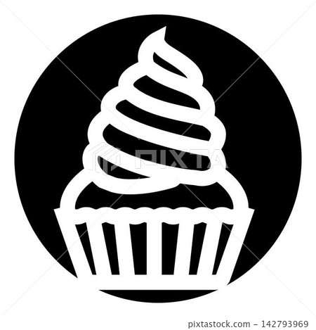 Cupcake icon representing sweetness and dessert food 142793969