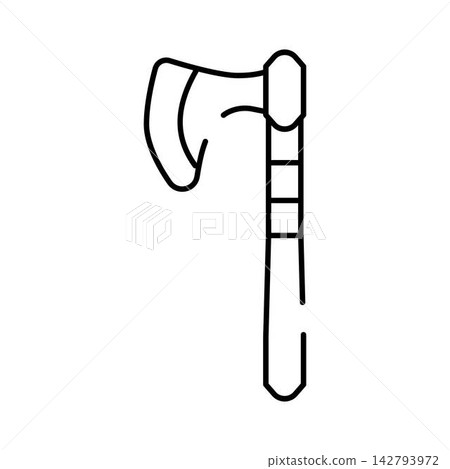 Axe outline vector icon representing tool or weapon 142793972