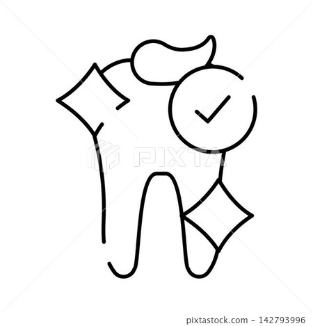 Healthy tooth concept with checkmark and sparkle 142793996