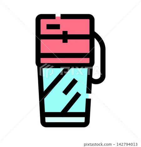 Insulated thermos bottle maintaining beverage temperature icon Insulated thermos bottle maintaining beverage temperature icon 142794013