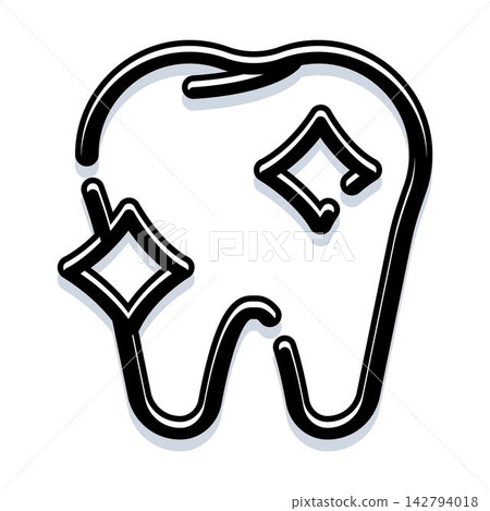 Sparkling tooth icon symbolizing dental care and health Sparkling tooth icon symbolizing dental care and health 142794018