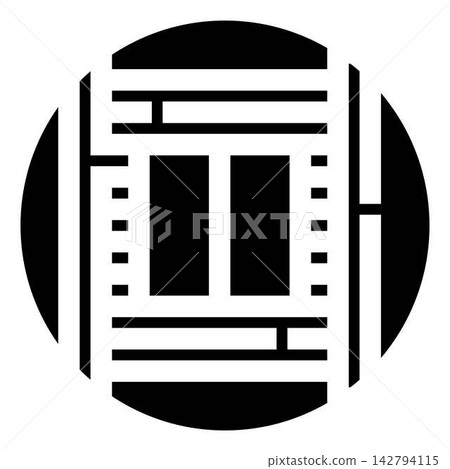 Wood parquet flooring pattern design circular icon Wood parquet flooring pattern design circular icon 142794115