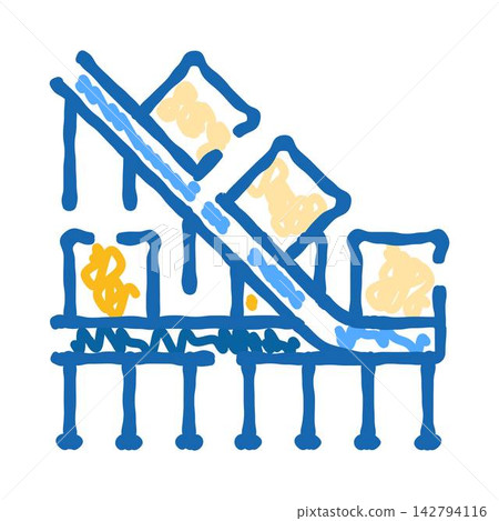 Industrial conveyor belt system moving products production Industrial conveyor belt system moving products production 142794116