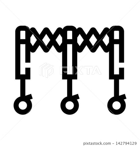 Retractable expandable barrier line icon concept Retractable expandable barrier line icon concept 142794129
