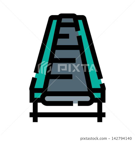 Conveyor belt system moving products in factory Conveyor belt system moving products in factory 142794140