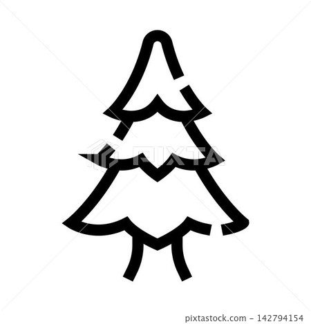 Minimalist coniferous tree icon symbolizing nature and forest Minimalist coniferous tree icon symbolizing nature and forest 142794154