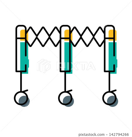 Portable expandable barrier icon controlling access Portable expandable barrier icon controlling access 142794266