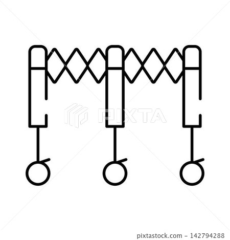 Expanding road barrier line icon for construction safety Expanding road barrier line icon for construction safety 142794288