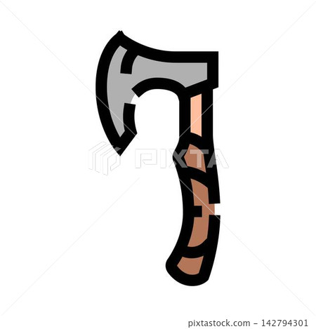 Hand axe icon representing medieval weapon tool Hand axe icon representing medieval weapon tool 142794301