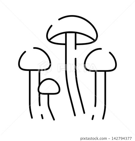Mushrooms growing in line art outline icon style Mushrooms growing in line art outline icon style 142794377