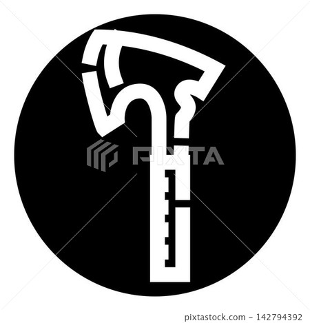 Hand axe tool icon representing carpentry work 142794392