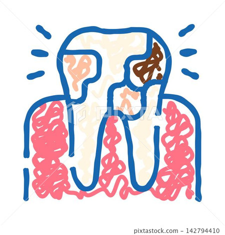 Tooth feeling pain with dental caries and gum disease Tooth feeling pain with dental caries and gum disease 142794410