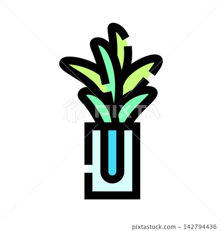 Green houseplant in vase icon illustration Green houseplant in vase icon illustration 142794436