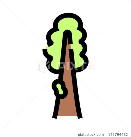 Green leaf tree plant icon line drawing Green leaf tree plant icon line drawing 142794482