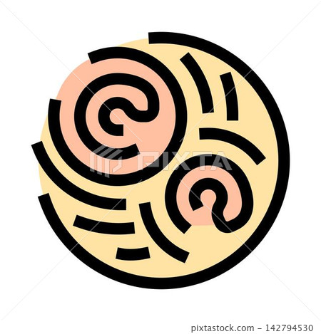 Abstract planet icon with swirling storms pattern Abstract planet icon with swirling storms pattern 142794530