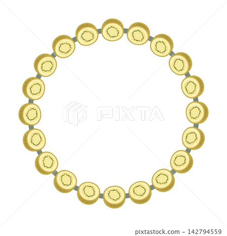 Kiwi circular decorative frame illustration Kiwi circular decorative frame illustration 142794559