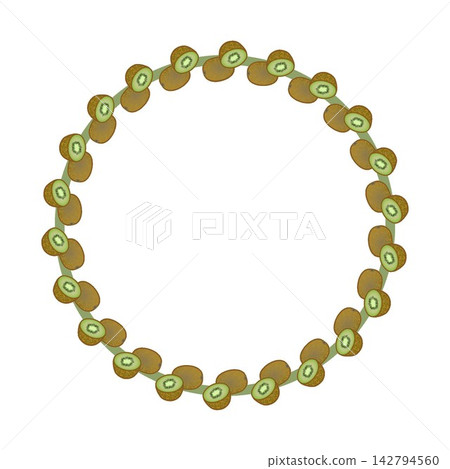 Kiwi circular decorative frame illustration Kiwi circular decorative frame illustration 142794560
