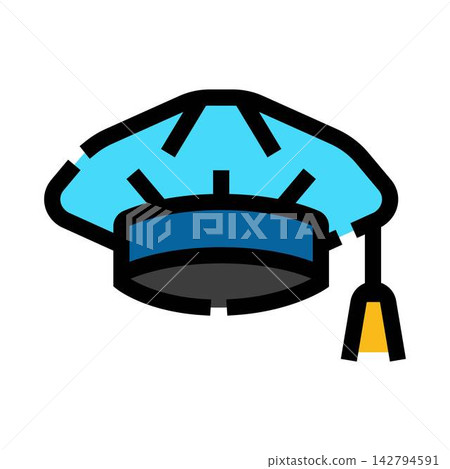 Blue academic cap symbolizing university education graduation Blue academic cap symbolizing university education graduation 142794591