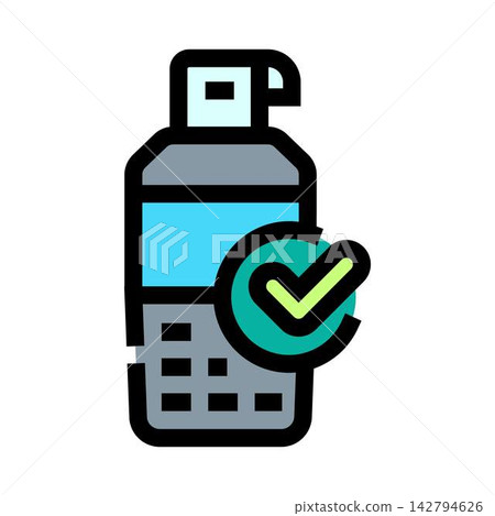 Shaving cream dispenser with approved checkmark icon Shaving cream dispenser with approved checkmark icon 142794626
