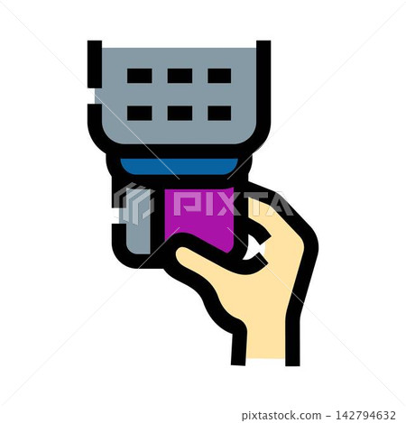 Hand inserting credit card into payment terminal Hand inserting credit card into payment terminal 142794632