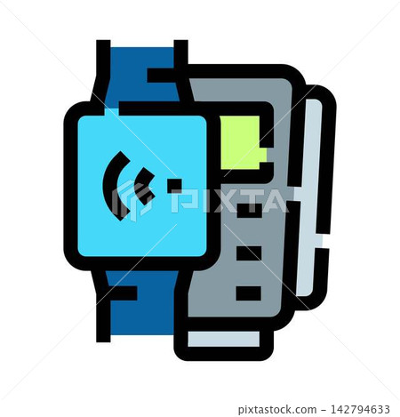 Smartwatch using contactless payment at pos terminal Smartwatch using contactless payment at pos terminal 142794633