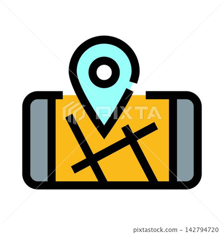 Smartphone with location pin showing gps navigation Smartphone with location pin showing gps navigation 142794720