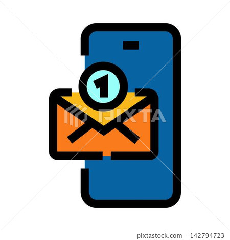 Smartphone receiving new message notification icon concept 142794723