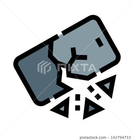 Broken smartphone showing cracked screen and damage Broken smartphone showing cracked screen and damage 142794733
