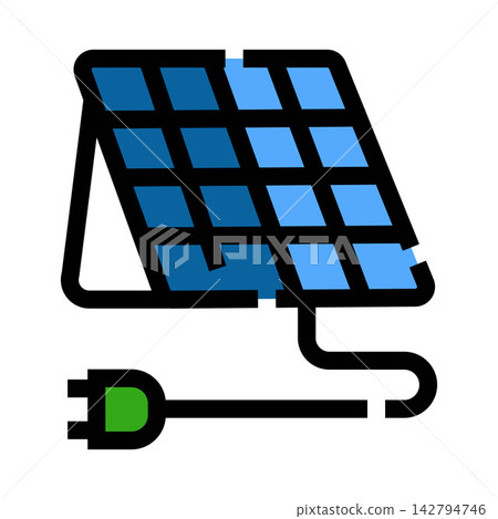 Solar panel generating green electricity concept icon Solar panel generating green electricity concept icon 142794746