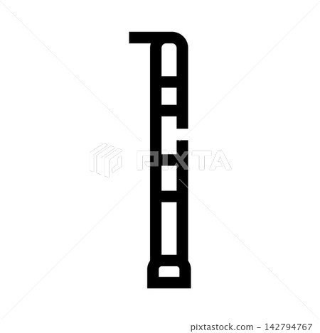Outline icon representing a woodwind music instrument 142794767