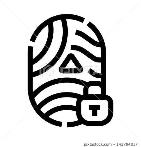 Fingerprint with padlock icon for biometric security Fingerprint with padlock icon for biometric security 142794817
