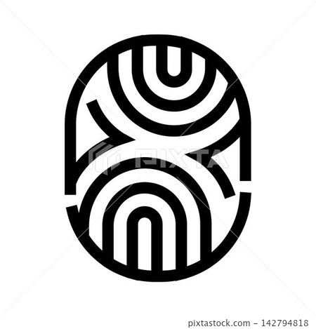 Minimalist abstract labyrinth fingerprint design concept Minimalist abstract labyrinth fingerprint design concept 142794818