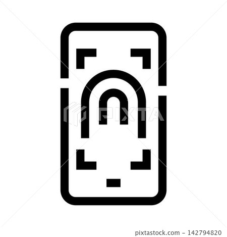 Smartphone biometric fingerprint scanning access security icon Smartphone biometric fingerprint scanning access security icon 142794820