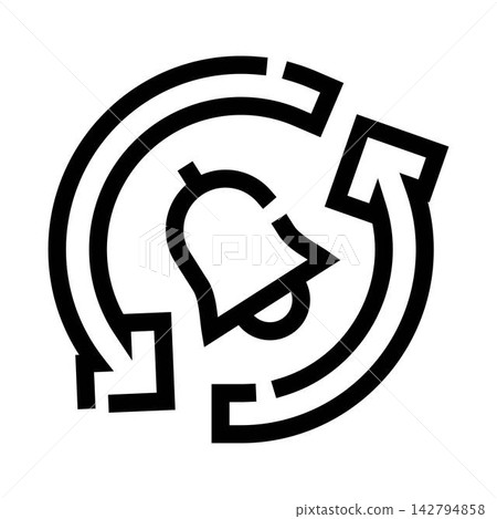 Repeating bell notifications icon for constant reminders Repeating bell notifications icon for constant reminders 142794858