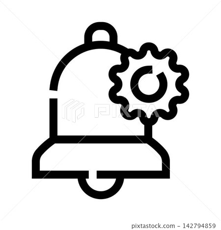 Bell and gear icon for notification settings Bell and gear icon for notification settings 142794859