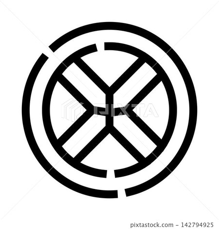 Abstract circular emblem showing geometric symbol 142794925