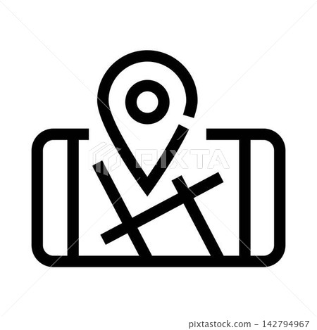 Mobile device operating with location pin and map Mobile device operating with location pin and map 142794967