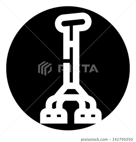 Quad cane aiding mobility and accessibility concept icon Quad cane aiding mobility and accessibility concept icon 142795050