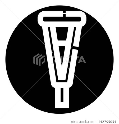 Crutch walking aid for medical injury recovery icon 142795054