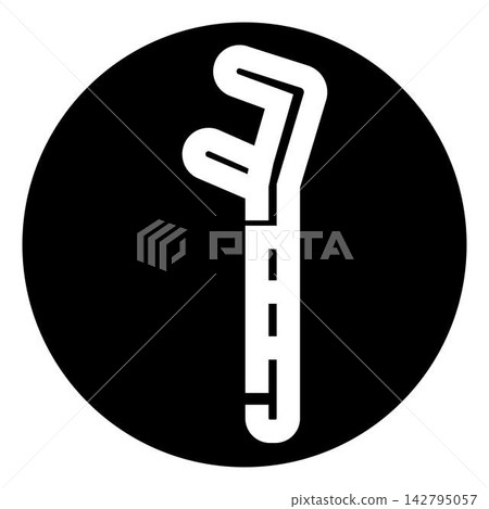Crutch support icon for health and recovery Crutch support icon for health and recovery 142795057