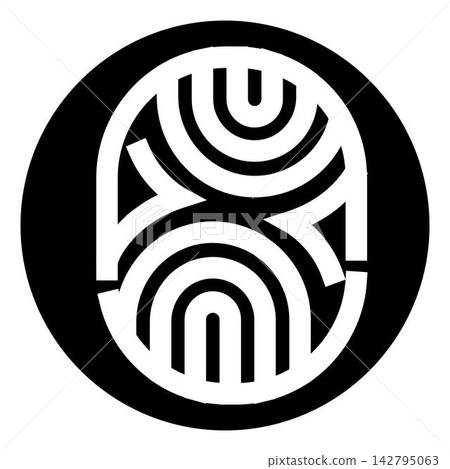 Abstract geometric labyrinth design within round shape Abstract geometric labyrinth design within round shape 142795063