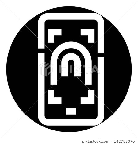 Mobile phone unlocking with biometric fingerprint illustration Mobile phone unlocking with biometric fingerprint illustration 142795070