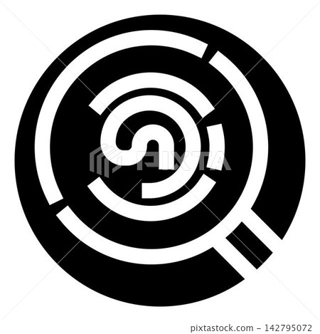 Circular abstract emblem with spiral lines Circular abstract emblem with spiral lines 142795072