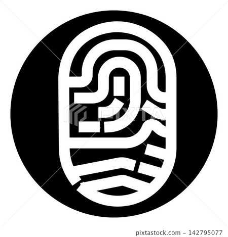 Fingerprint maze creating digital identity security concept Fingerprint maze creating digital identity security concept 142795077