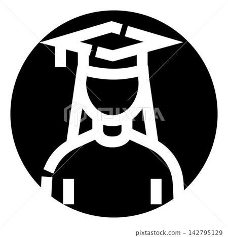 Graduate avatar wearing a cap and gown Graduate avatar wearing a cap and gown 142795129