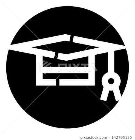 Graduation cap icon symbolizing education, success, and learning Graduation cap icon symbolizing education, success, and learning 142795130