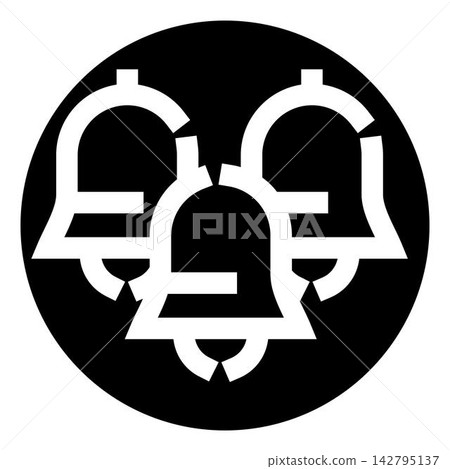 Three bells ringing sound notification alert icon Three bells ringing sound notification alert icon 142795137
