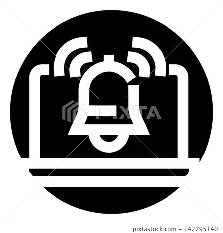 Laptop computer bell notification alert icon 142795140