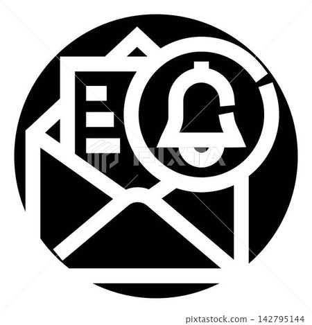 Receiving new email message alert notification icon 142795144